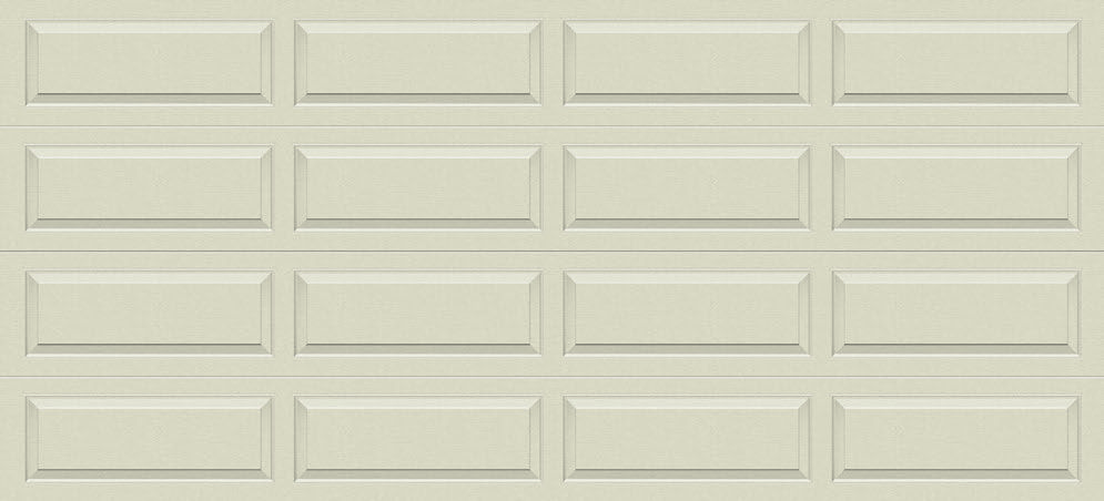 Ranch profile sectional garage door in Caoba timber look finish